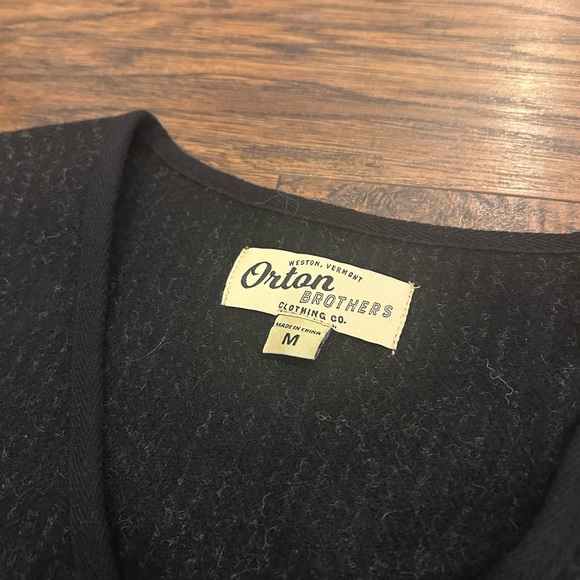 MENS Orton Brothers Clothing Co. Wool Utility Vest - Medium - Charcoal Stripe - Picture 3 of 12